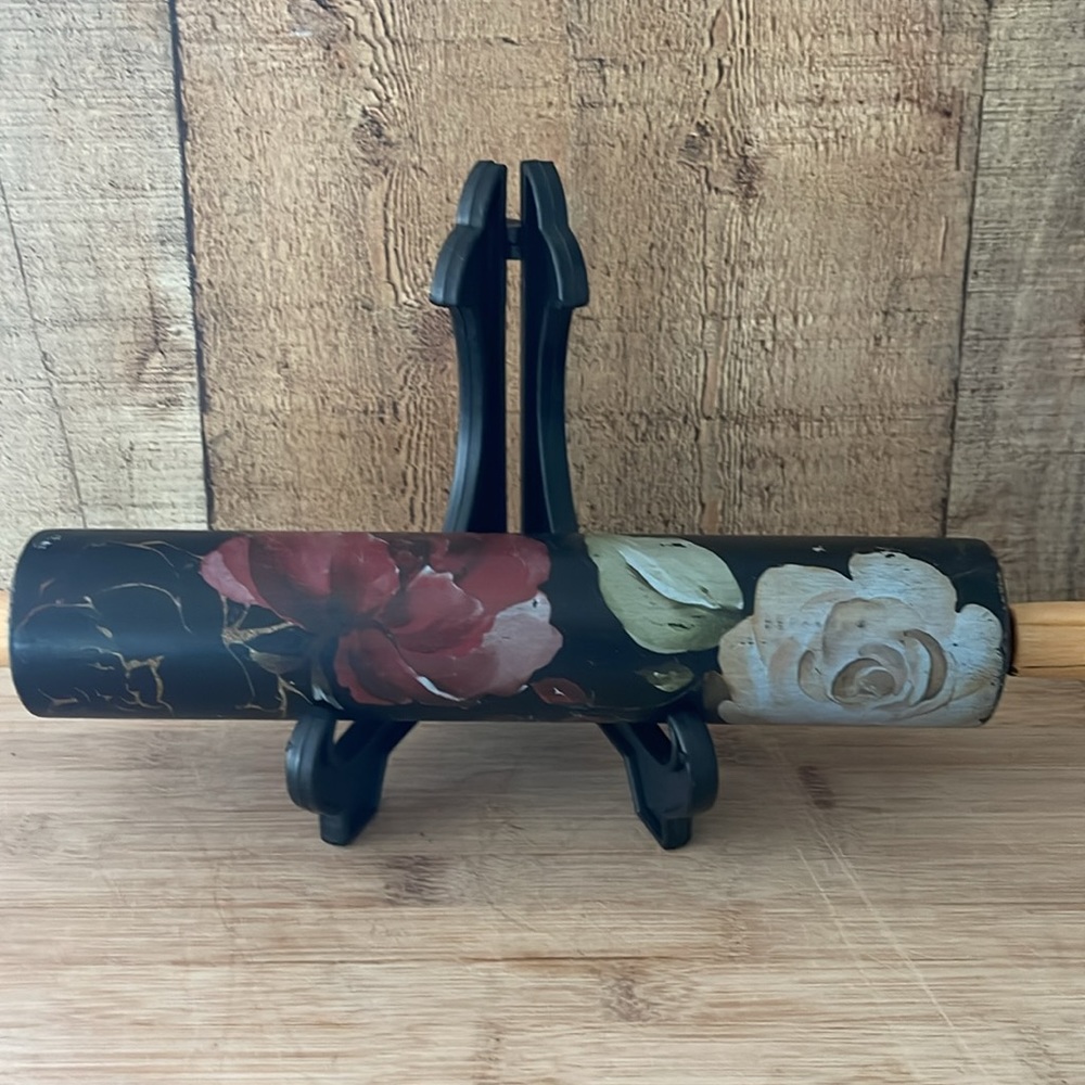 Vintage painted decorative rolling pin - Picture 2 of 5